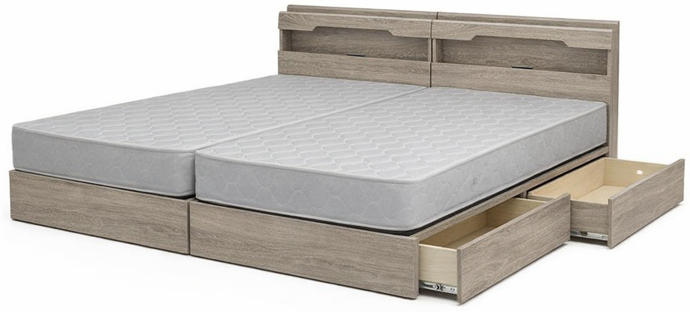 棚付ツインベッド(シングル×2　ポケットコイルマット搭載)