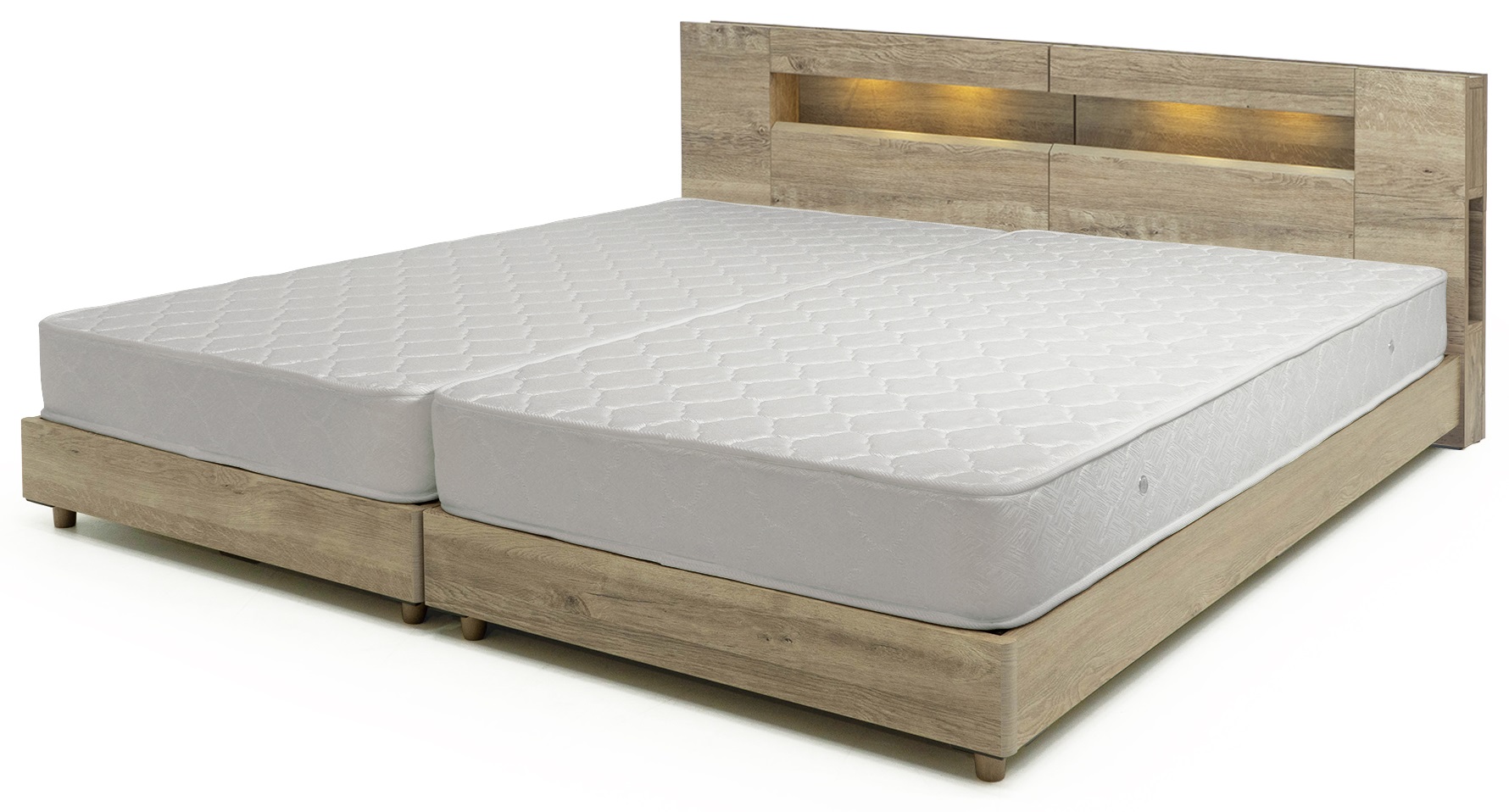 棚付ツインベッド(フランスベッド社製マットレス搭載)