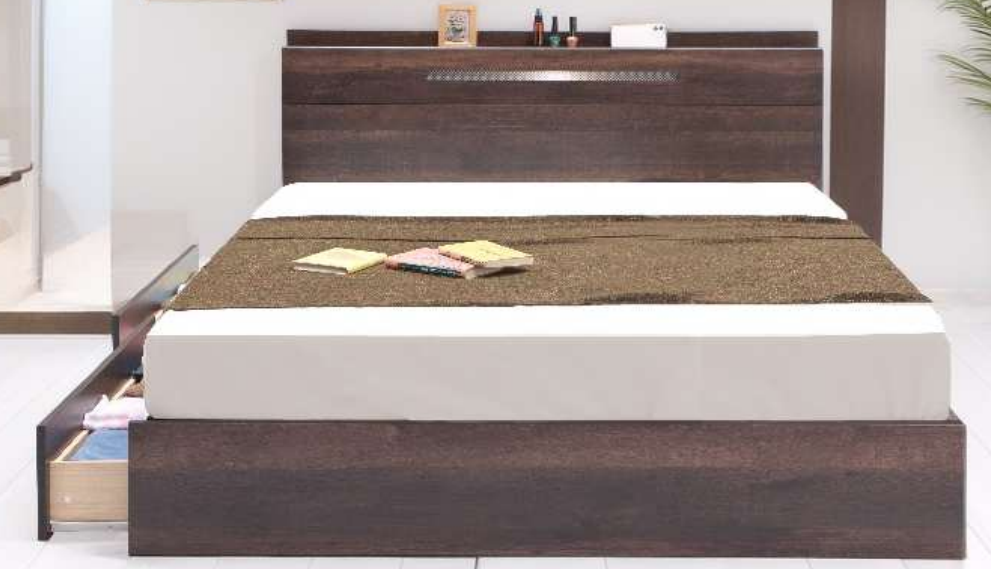 棚付ダブルベッド(マット付)