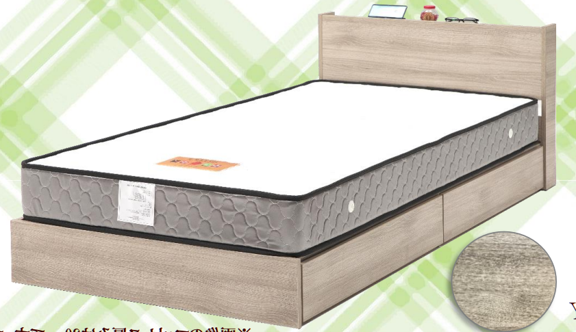 棚付シングルベッド(マット付)