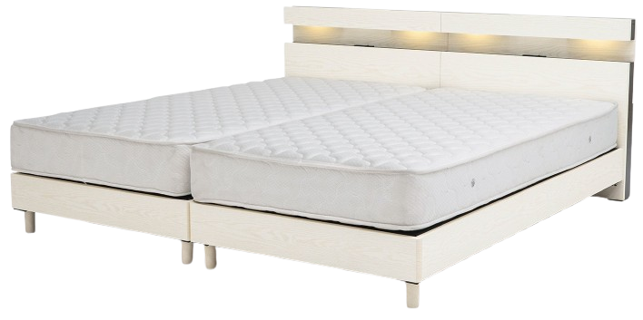 棚付ツインベッド（シングル×2、ドリームベッド社製マット搭載）