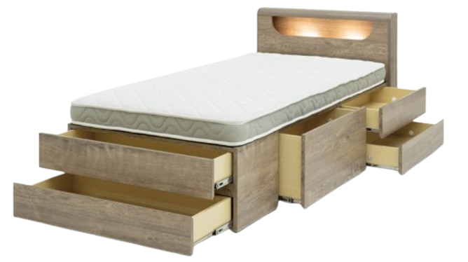 足もとに引出のあるチェストベッド(マット付)