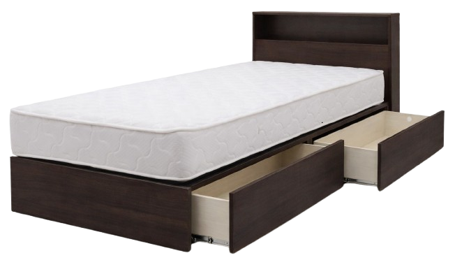 棚付シングルベッド(ポケットコイルマット付)